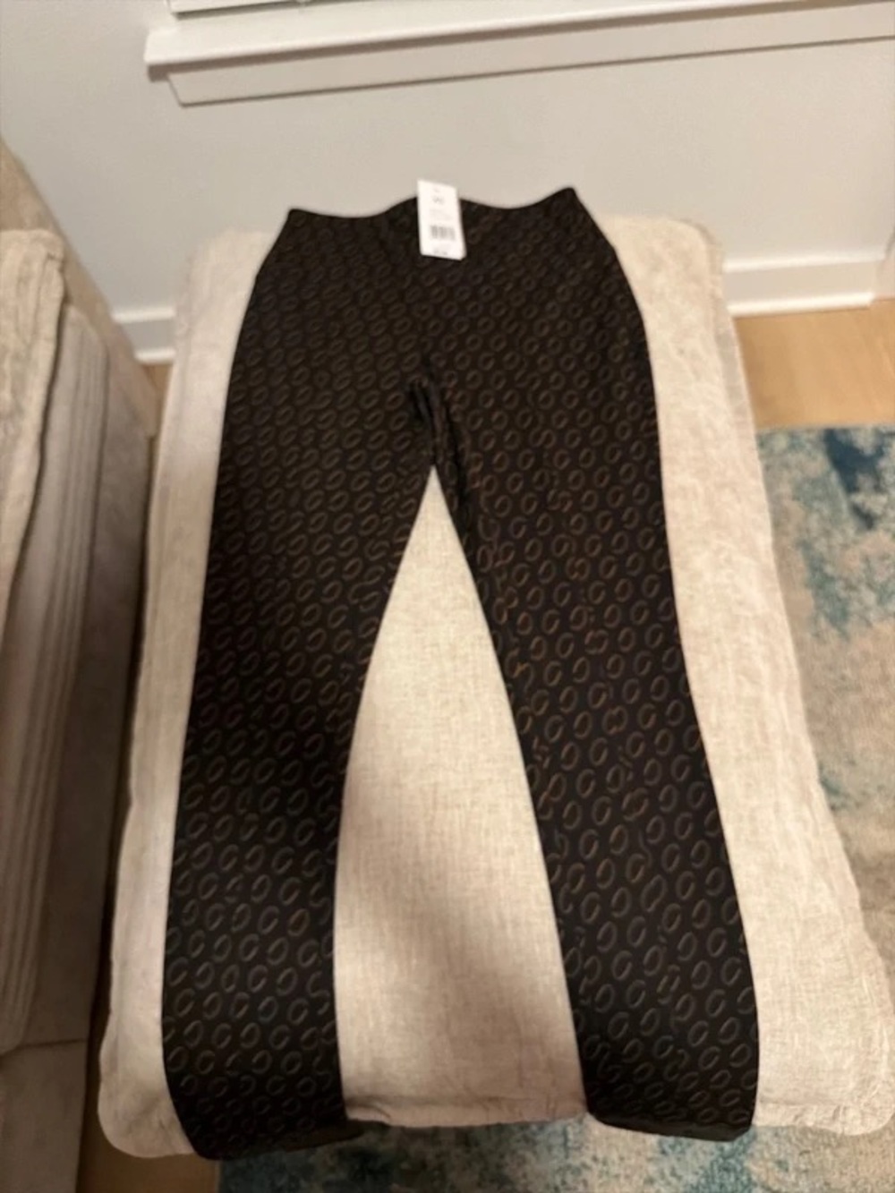 Philosophy Black Gold Circle Print Pull On Pants XS NWT